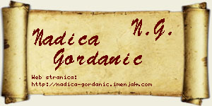 Nadica Gordanić vizit kartica